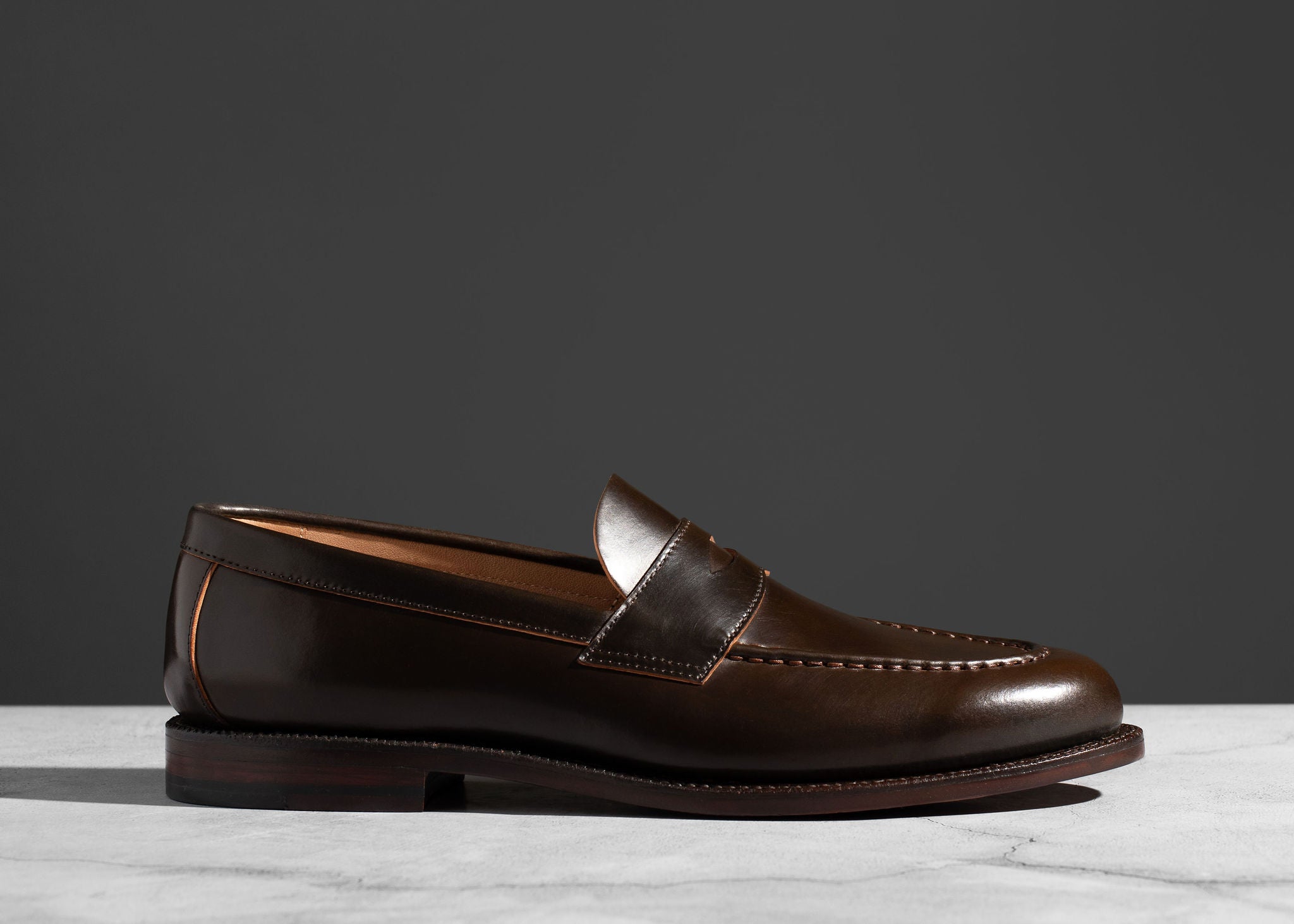 Pre-Order | Unlined Traveler Penny Maduro Shell Cordovan