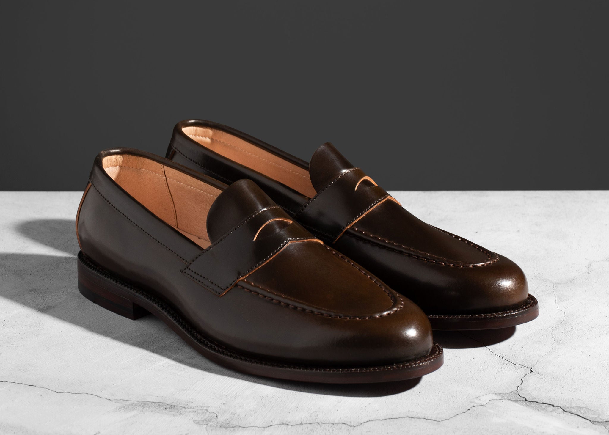 Pre-Order | Unlined Traveler Penny Maduro Shell Cordovan