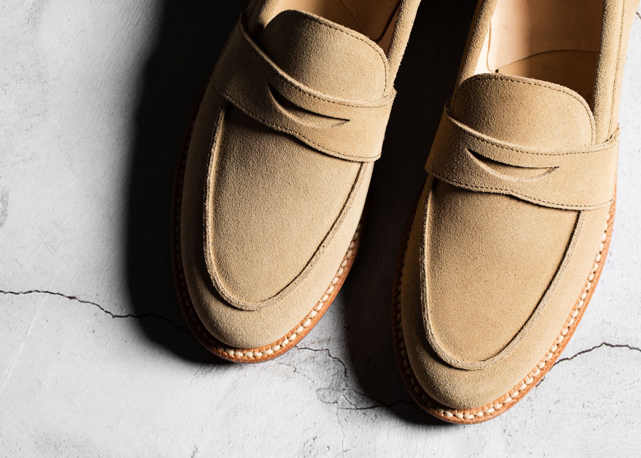 Clara Penny Loafer Tan Suede