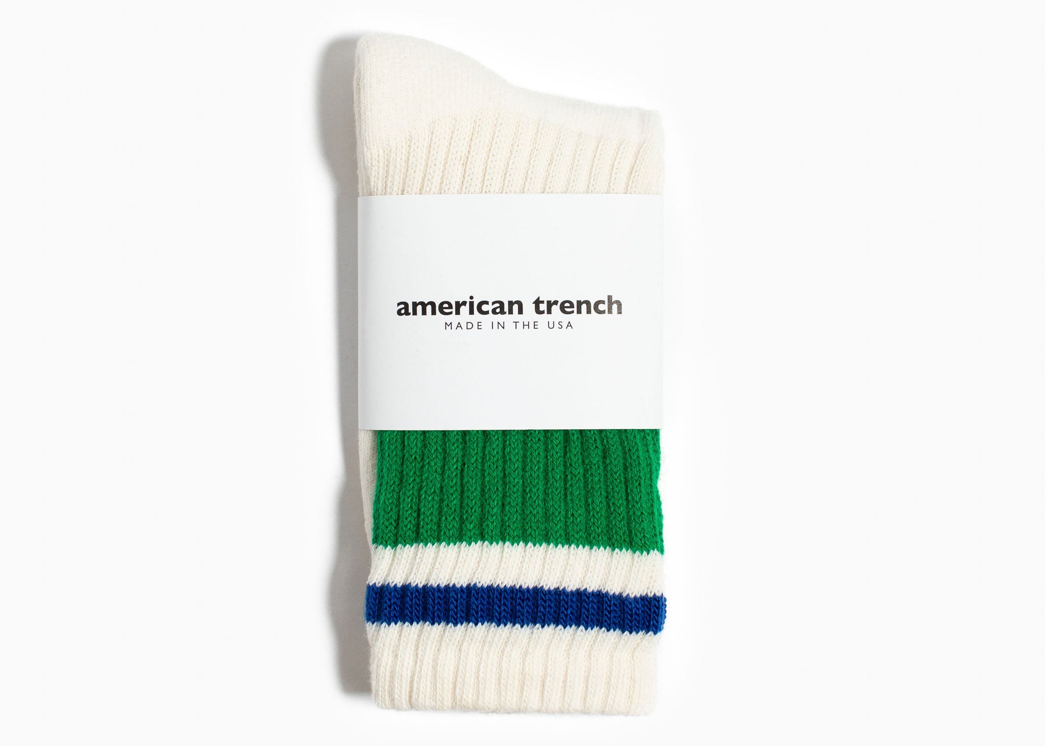 American Trench Retro Stripe Sock – Kelly Green / Royal