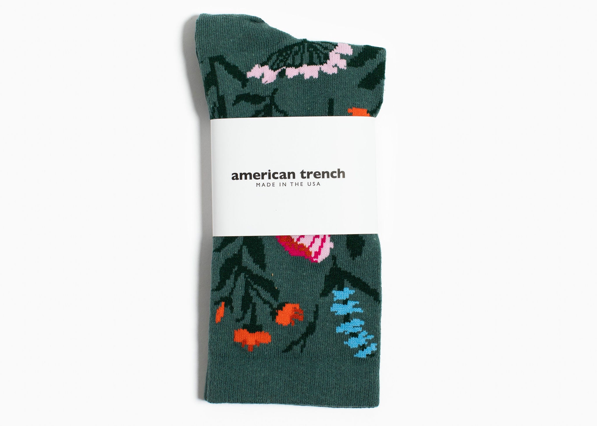 American Trench Wild Flower Sock – Forest