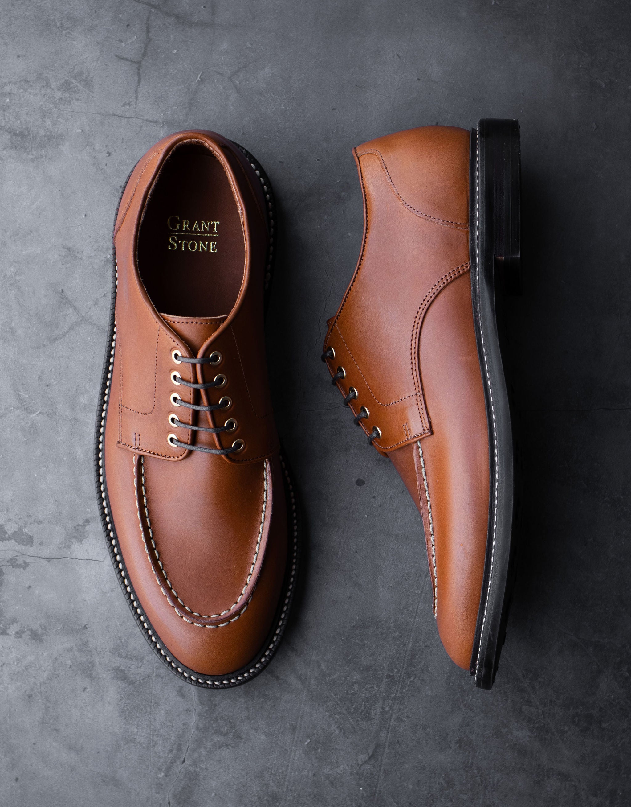 Moc Toe Derby Saddle Tan