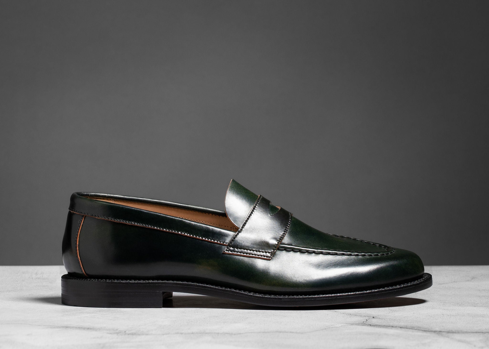 Pre-Order | Unlined Traveler Penny Black Marbled Shell Cordovan