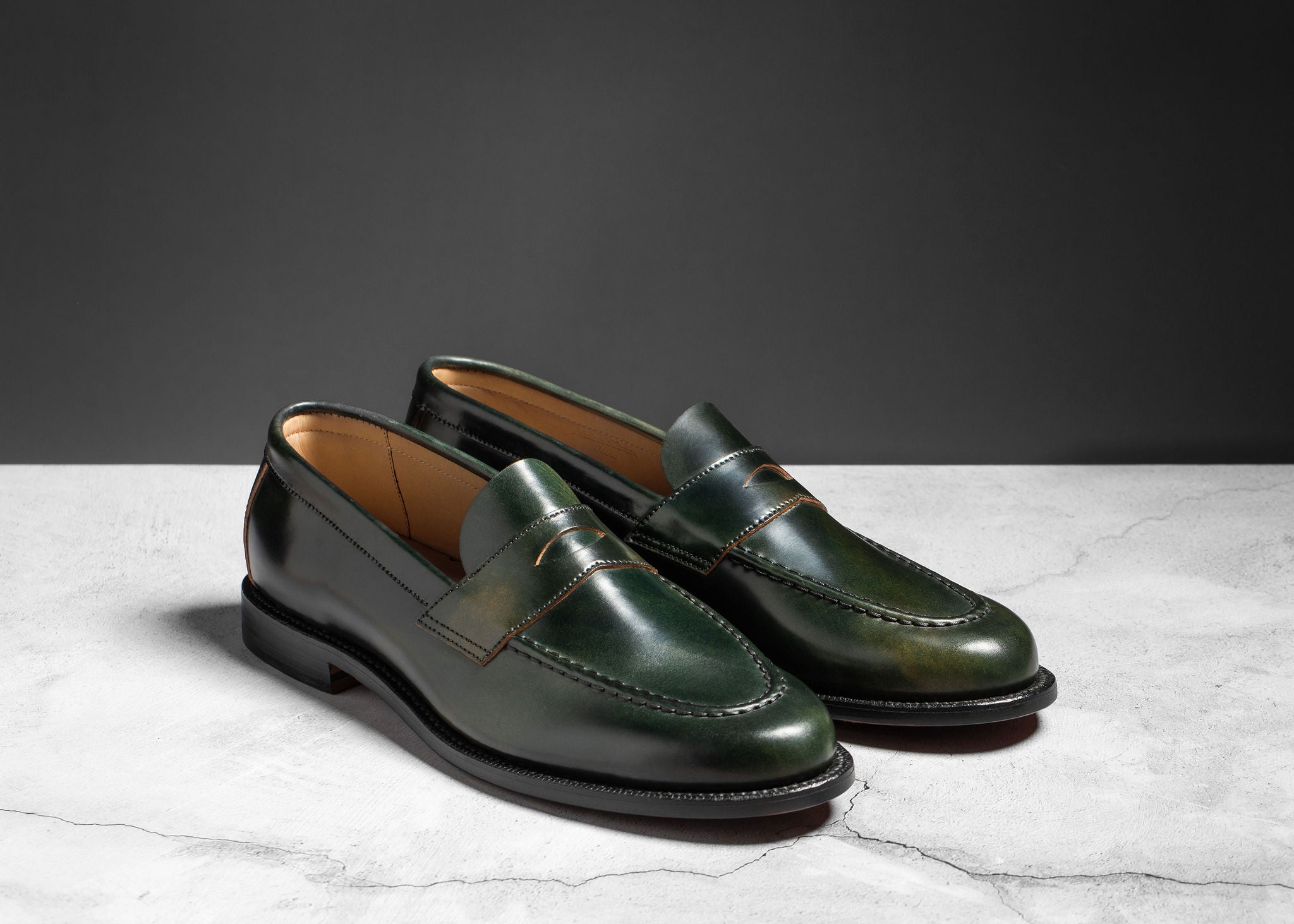 Pre-Order | Unlined Traveler Penny Black Marbled Shell Cordovan