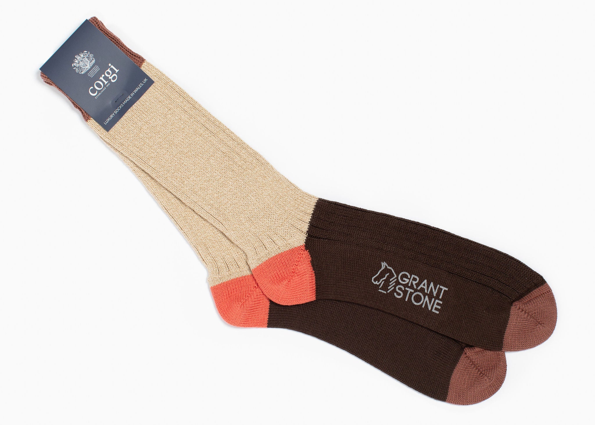 Corgi x CartinosHeavyweight Cotton Sock – Brown
