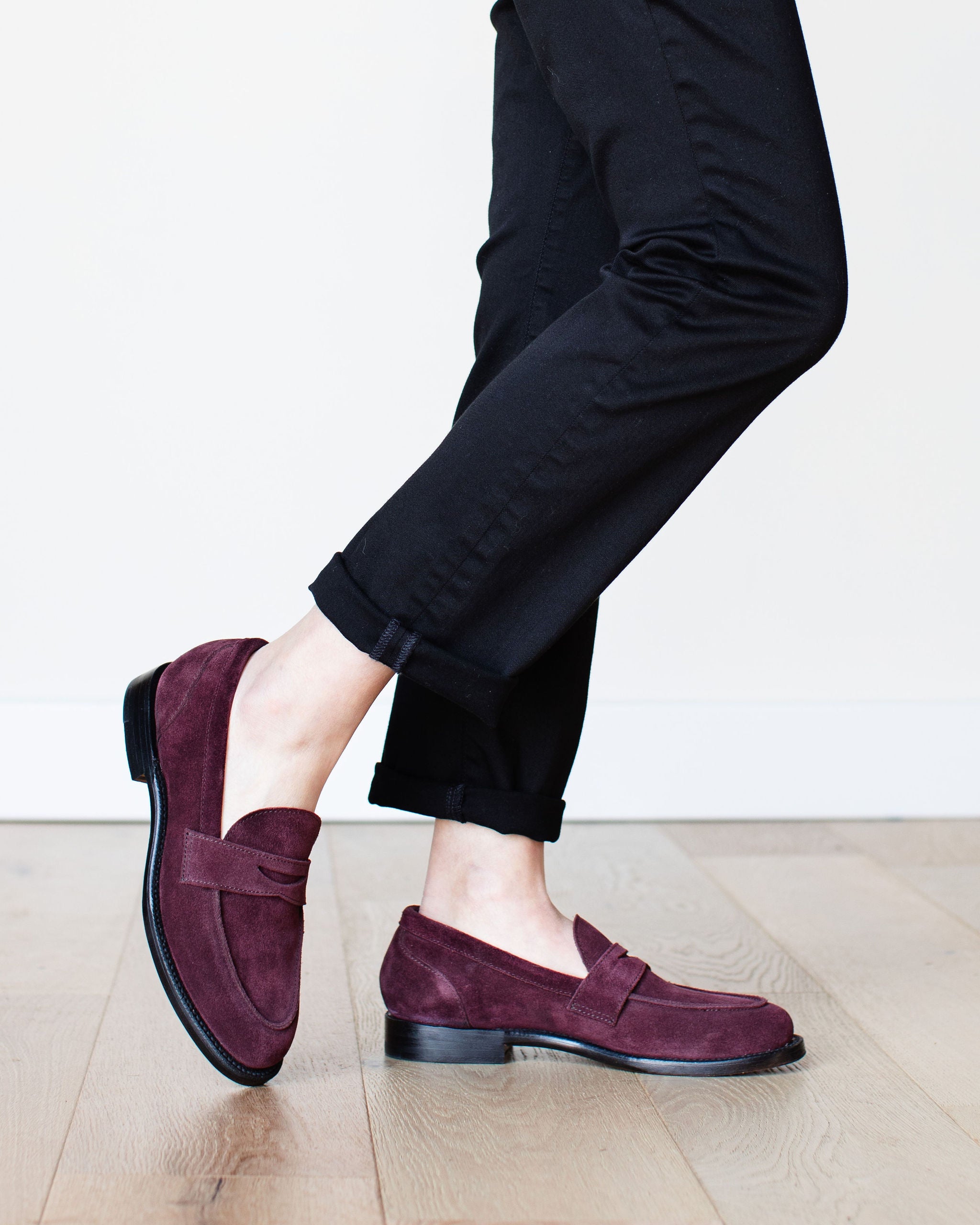 Clara Penny Loafer Berry Suede