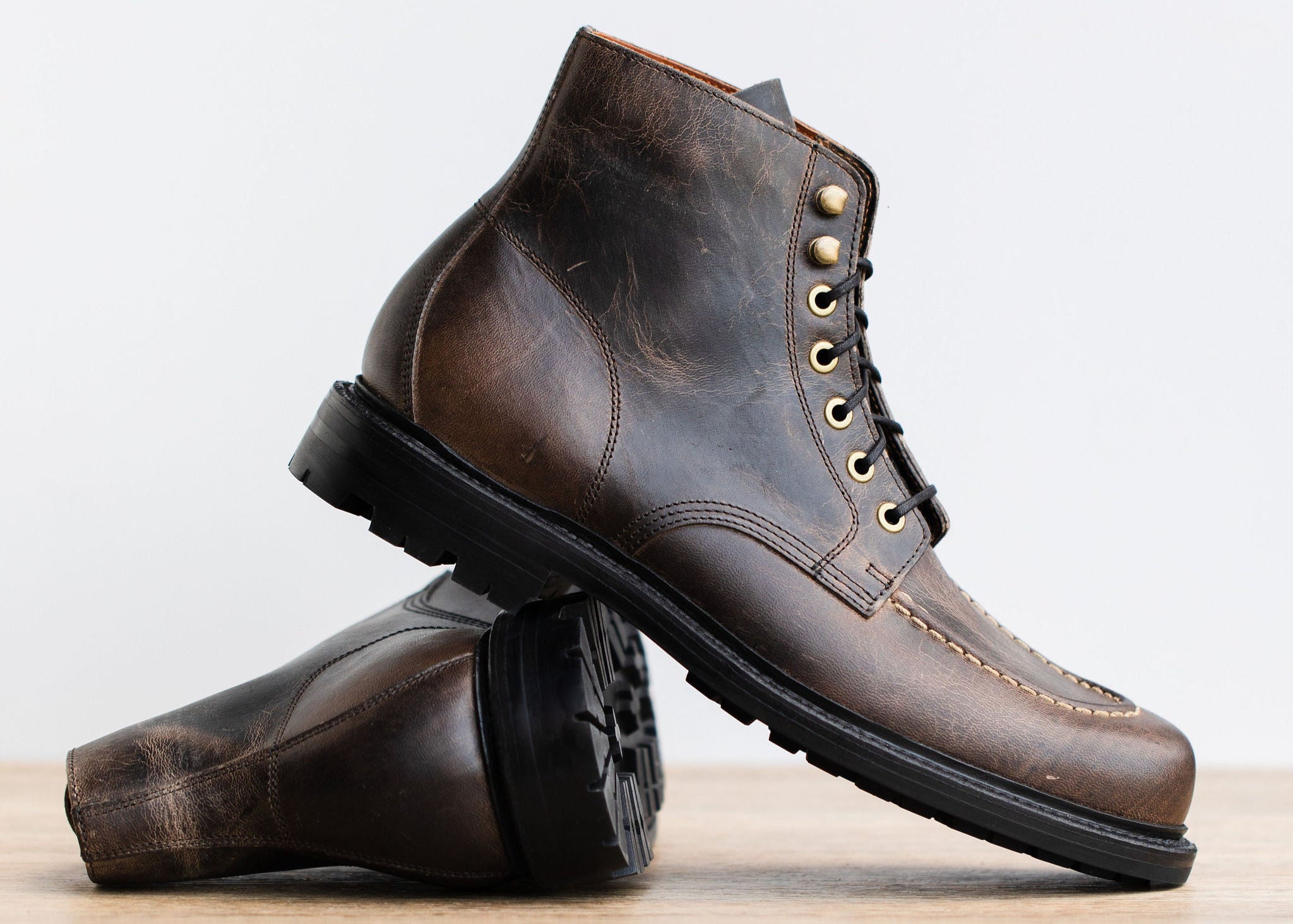 Brass Boot Black Waxed Deer